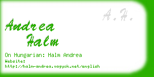 andrea halm business card